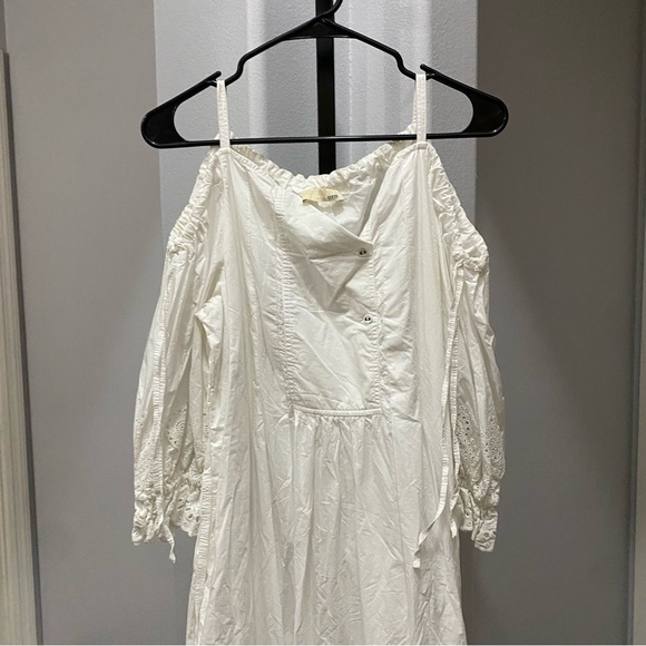 ULLA JOHNSON NARCISA DRESS Peasant Cottagecore White Eyelet Midi Farmhouse Sz 8 - Picture 3 of 9